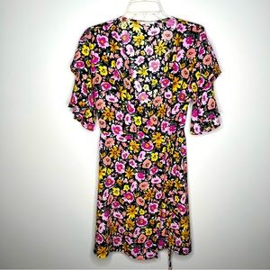 TOPSHOP FLORAL WRAP DRESS UK 10